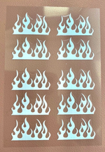 Glow in the Dark Flame Sticker Sheet