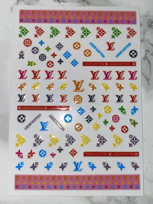 PINK LV LOGO STICKER SHEET