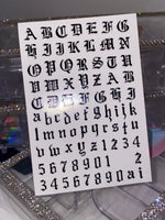 Old English Letters - 2 PACK - White & Black