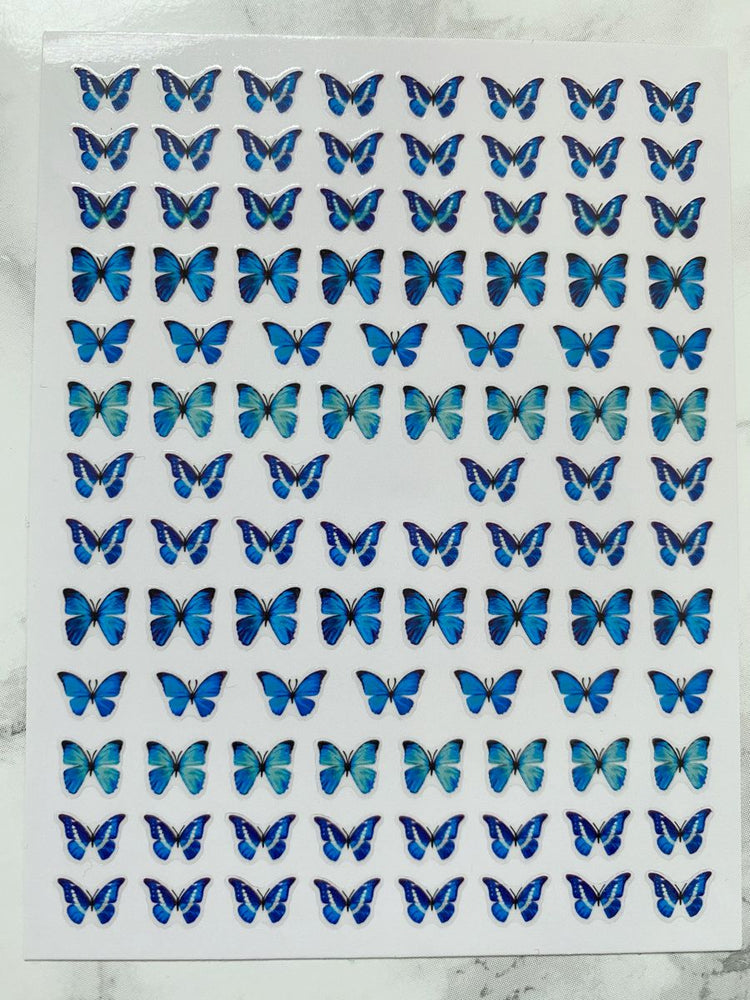 BLUE BUTTERFLY STICKER SHEET