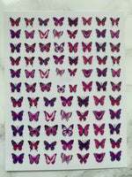 PURPLE & PINK BUTTERFLY MIX STICKER SHEET